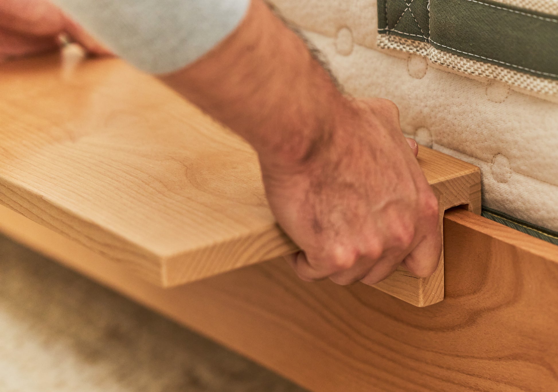 Avocado Blonde City Bed Frame with Headboard