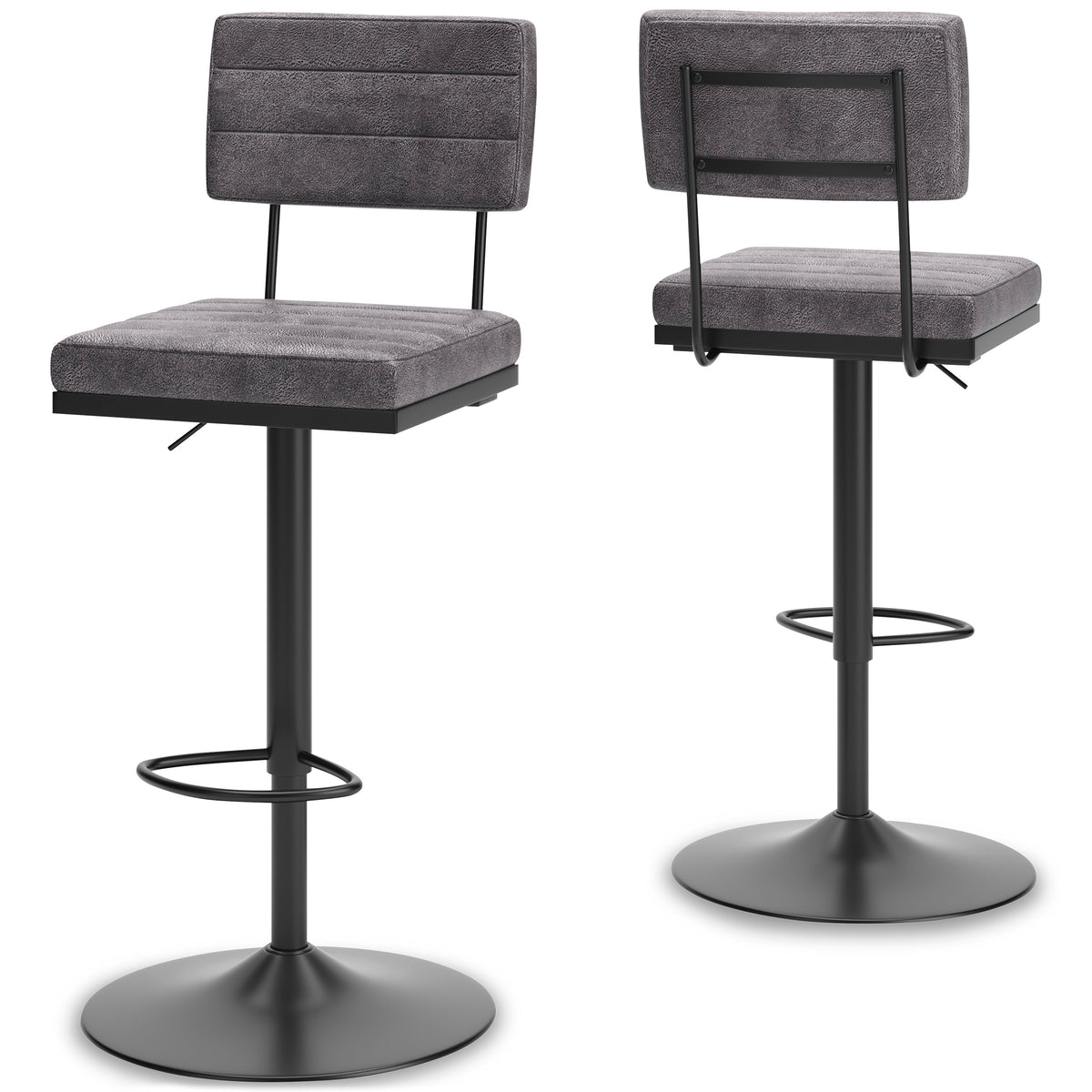 Ashley Strumford Tall Swivel Barstools (Set of 2) Dark Gray
