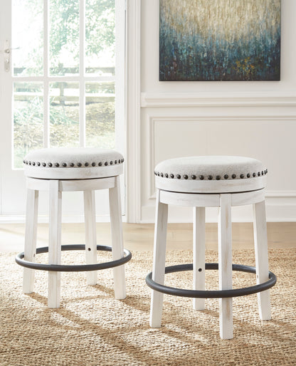 Valebeck Upholstered Counter Height Swivel Stool (Set of 2)