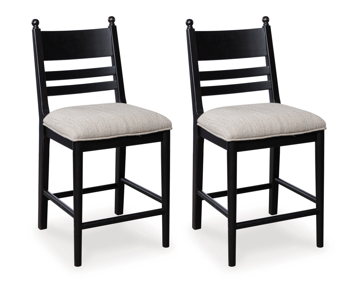 Chadworth Counter Height Upholstered Barstool (Set of 2) Black