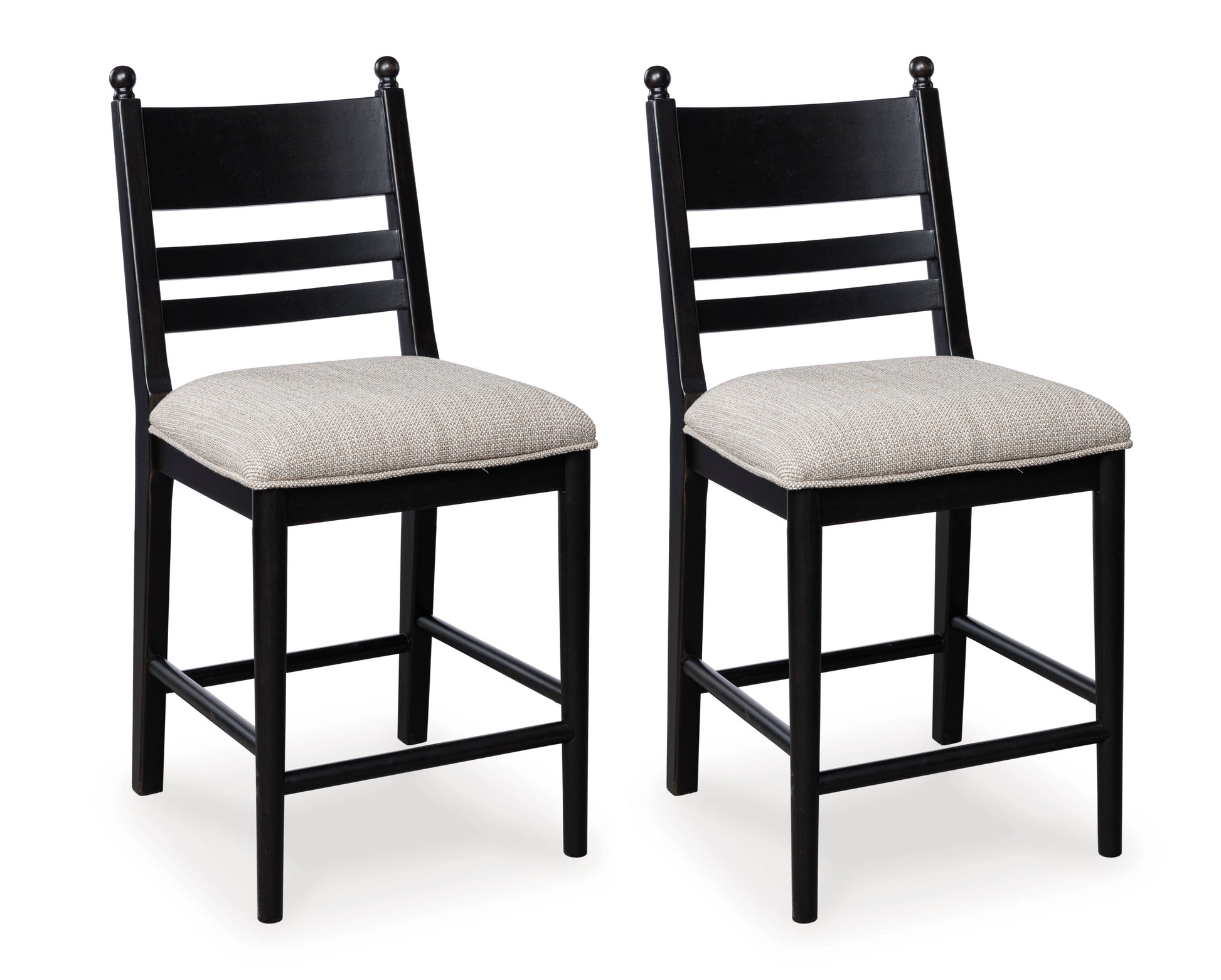 Chadworth Counter Height Upholstered Barstool (Set of 2) Black