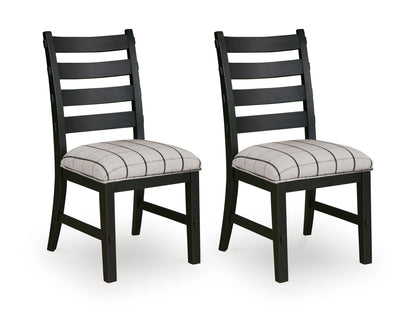 Ridgester Dining Upholstered Side Chair (Set of 2) Black