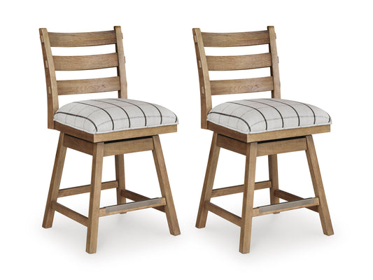 Ridgester Upholstered Counter Height Swivel Bar Stool