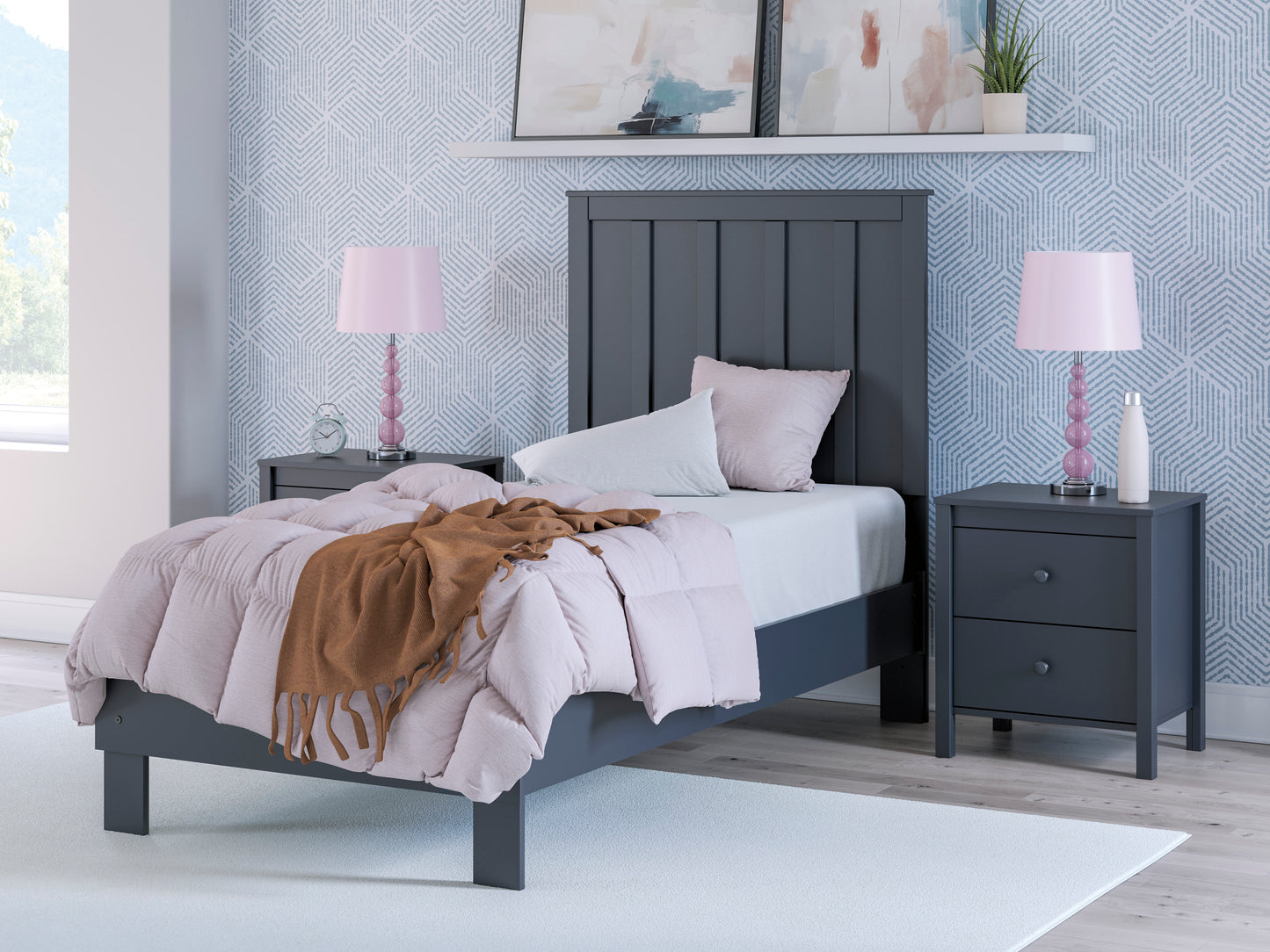 Simmenfort Platform Bed with Headboard