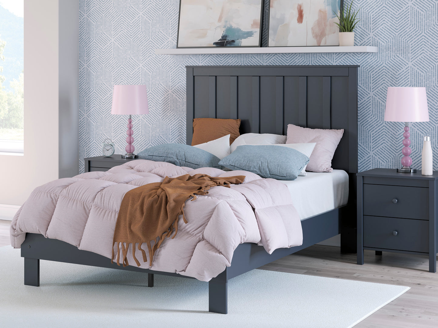 Simmenfort Platform Bed with Headboard