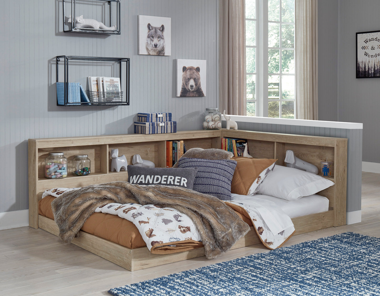 Oliah Bookcase Storage Bed