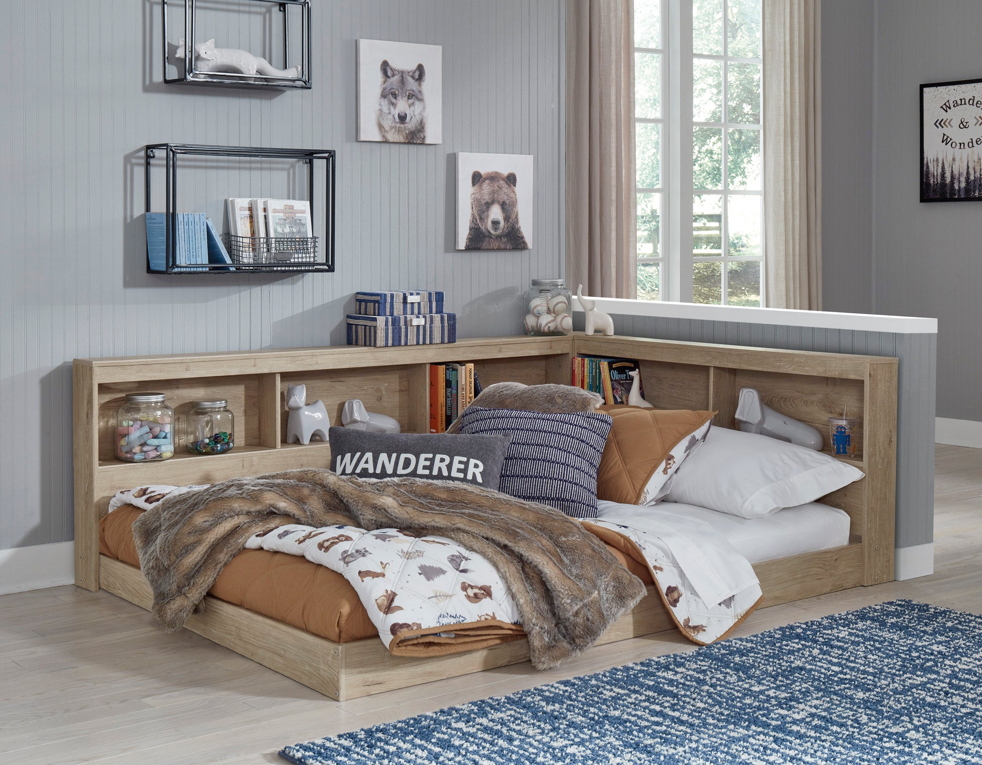 Oliah Bookcase Storage Bed