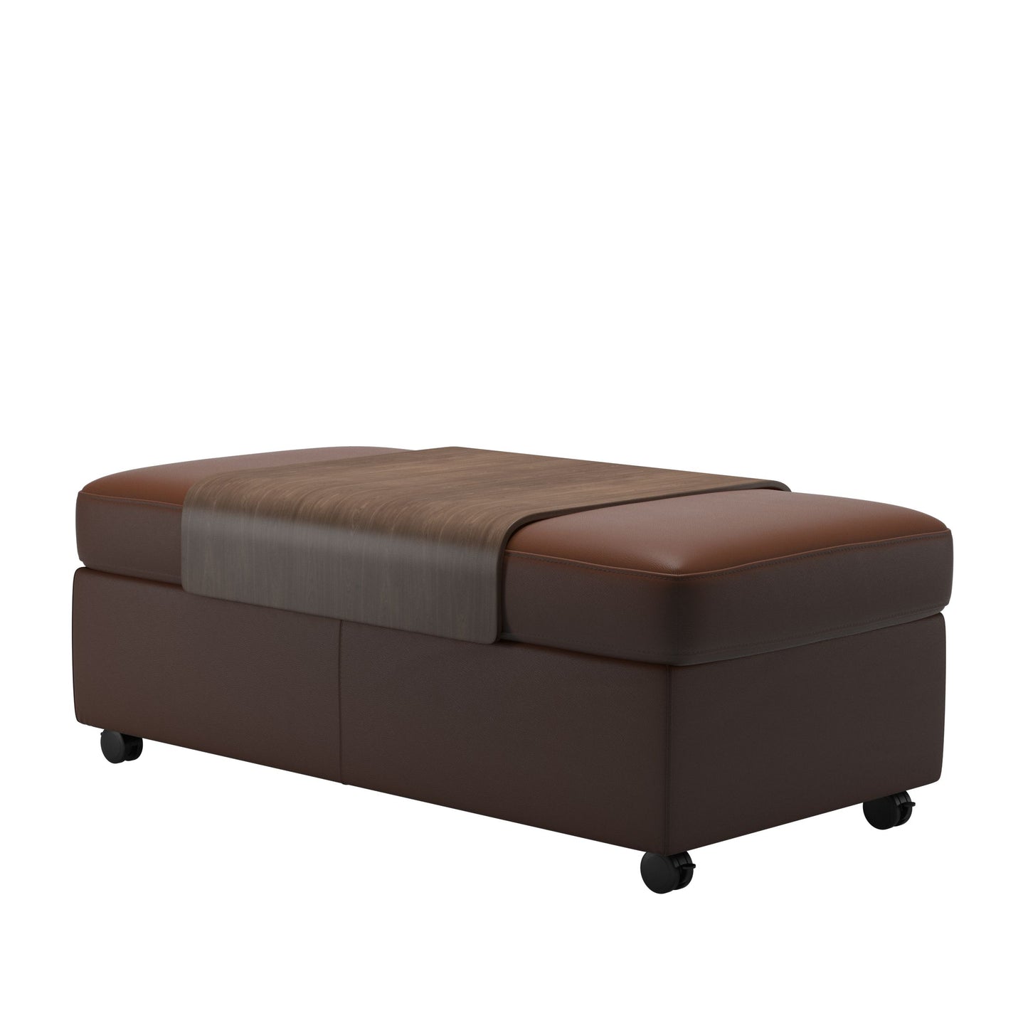 Flora Wood Double Ottoman with Table