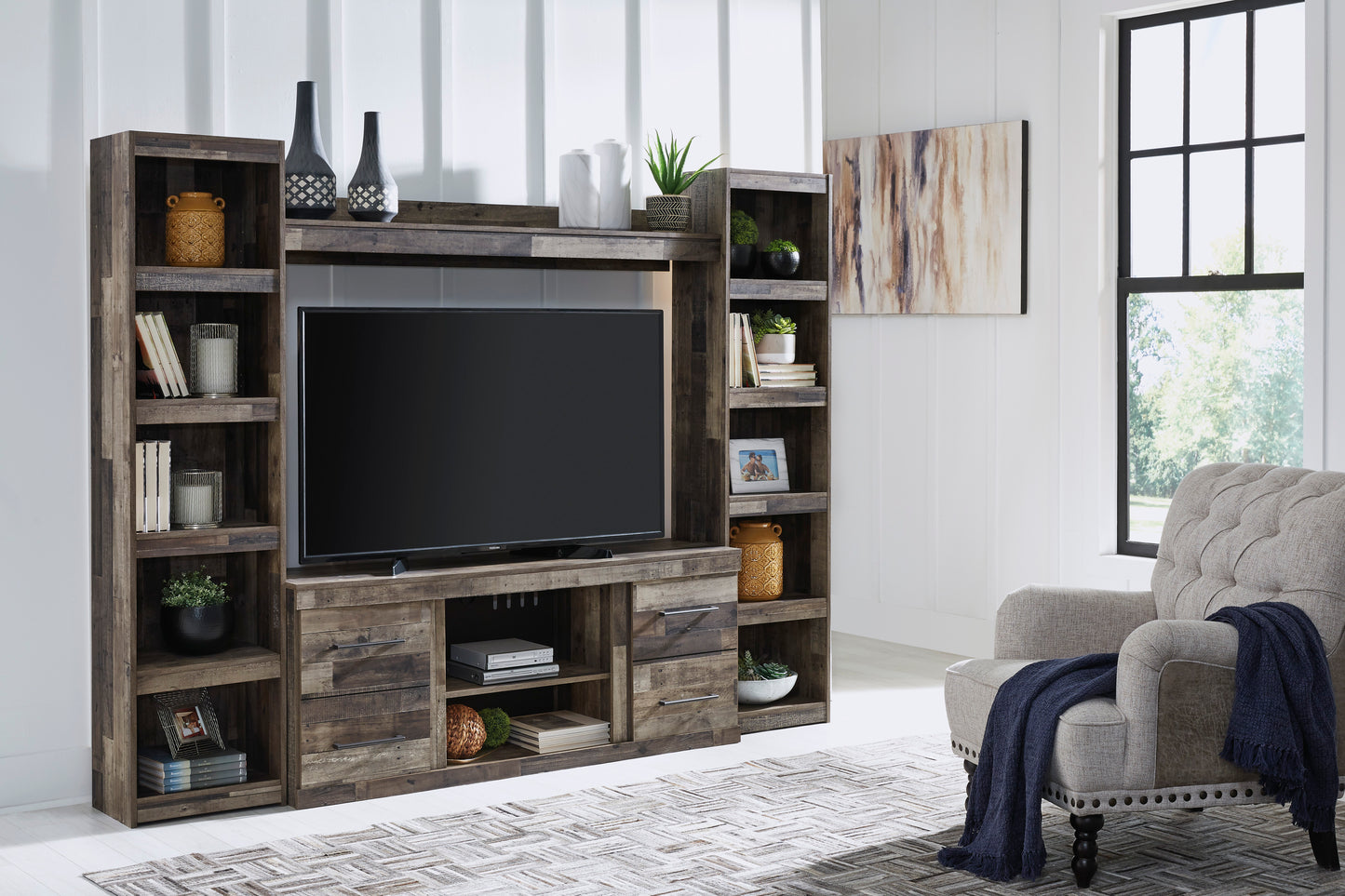 Ashley Derekson 4-Piece Entertainment Center with 60" TV Stand