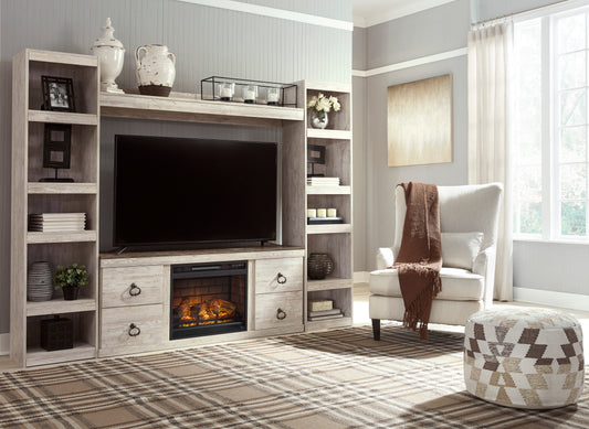 Ashley Willowton 4-Piece Entertainment Center with 60" TV Stand and Electric Fireplace Insert - alternate view