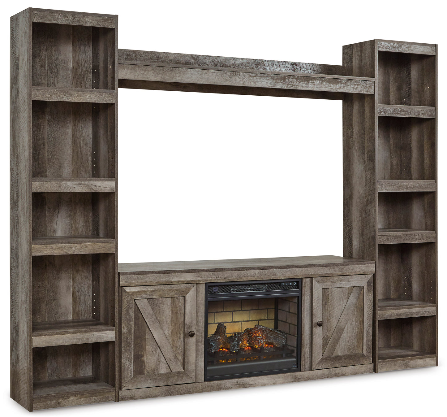 Ashley Wynnlow 4-Piece Entertainment Center with 60" TV Stand and Electric Fireplace