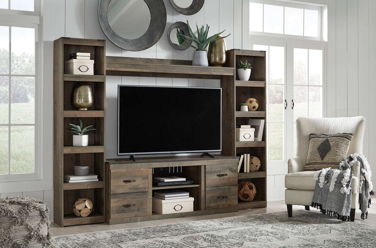 Ashley Trinell 4-Piece Entertainment Center with 60" TV Stand