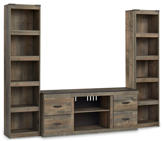 Ashley Trinell 3-Piece Entertainment Center with 60" TV Stand and Electric Fireplace Insert