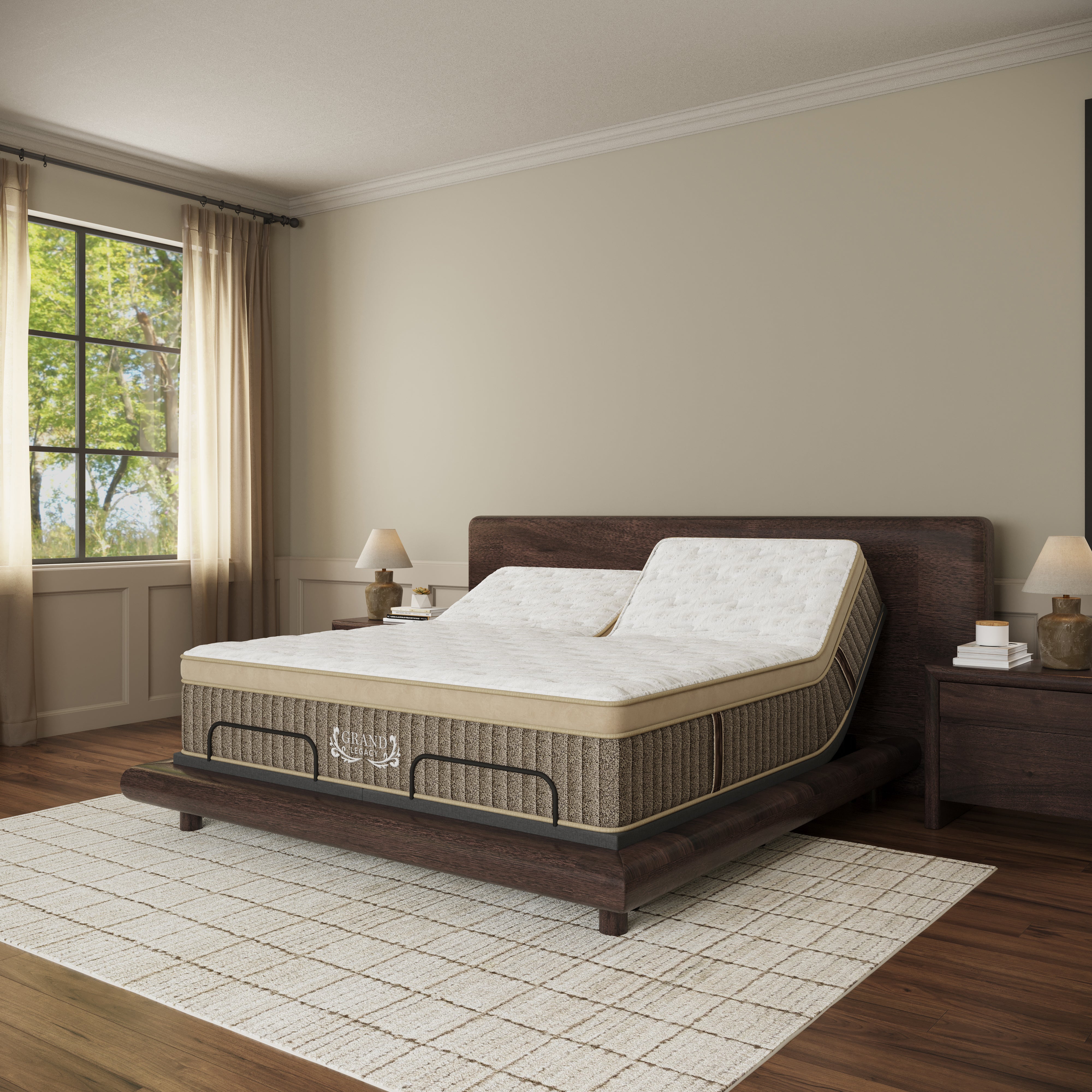 邦楽 GOATBED Lessthan all in one two Grand Legacy Perfect Posture Plush Mattress with Individual Sleep