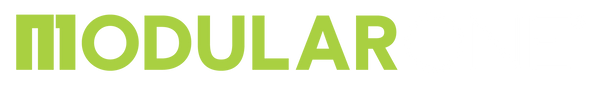 The word 'MODULARONE' appears in a bold, light green and white sans-serif font