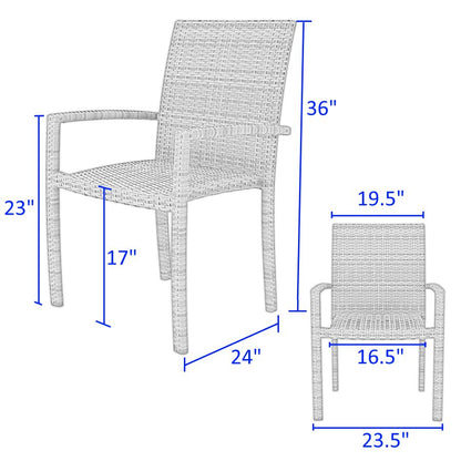 Chalfonte Outdoor Stacking Dining Patio Arm Chair