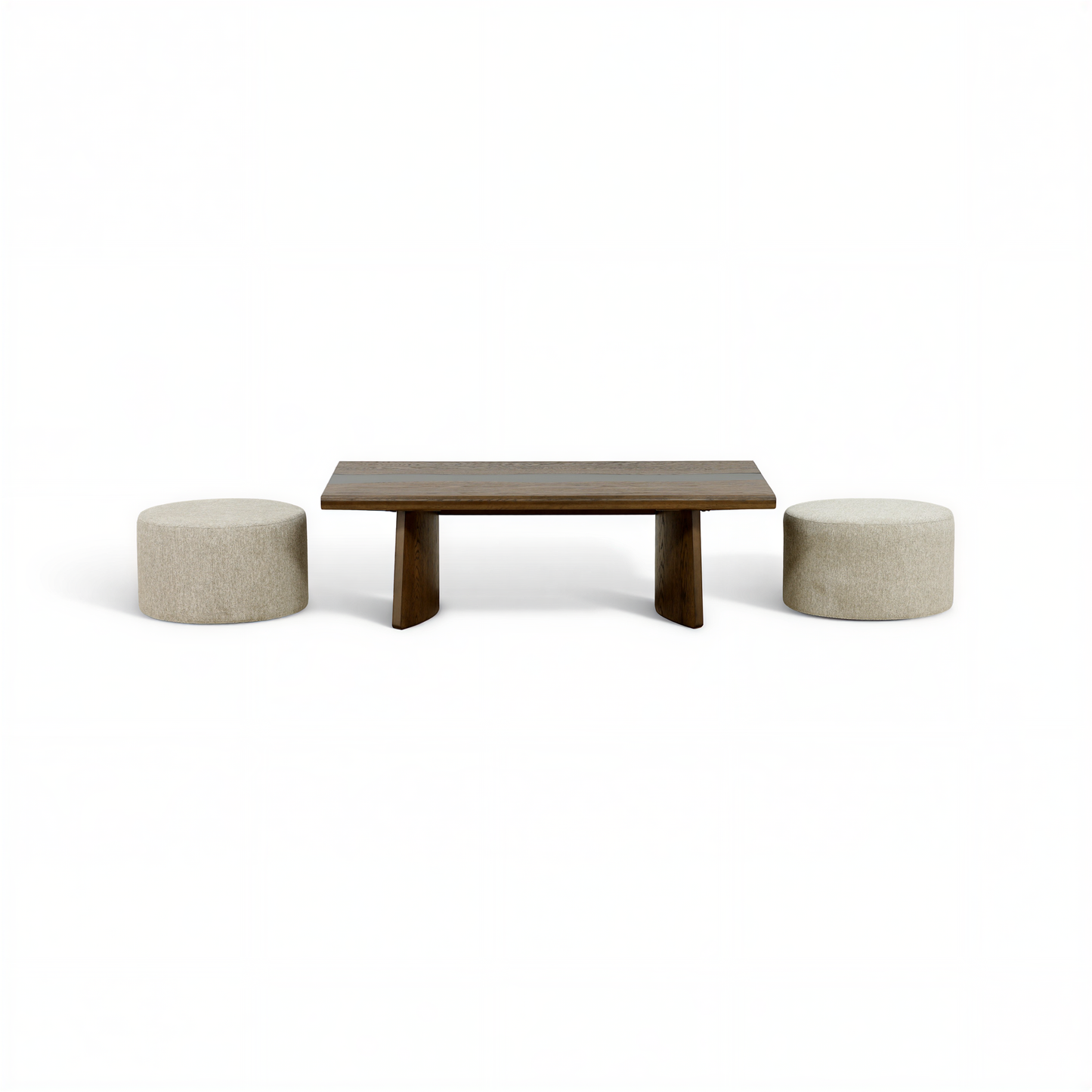 Flexsteel Delmar Coffee Table with 2 Ottomans