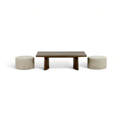 Flexsteel Delmar Coffee Table with 2 Ottomans