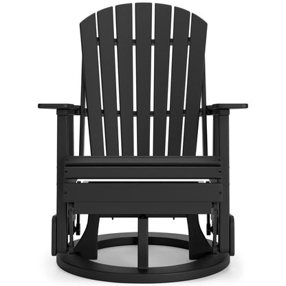 Ashley Hyland Wave Outdoor Patio Swivel Glider Chair Black