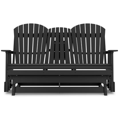 Hyland Wave Outdoor Glider Loveseat Black