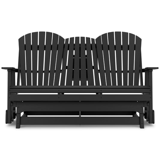 Hyland Wave Outdoor Glider Loveseat Black
