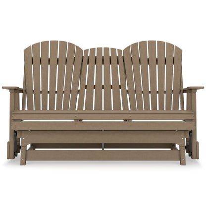 Hyland Wave Outdoor Glider Loveseat Driftwood