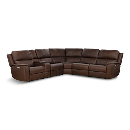 Flexsteel Karson 6-Piece Power Reclining Leather Sectional