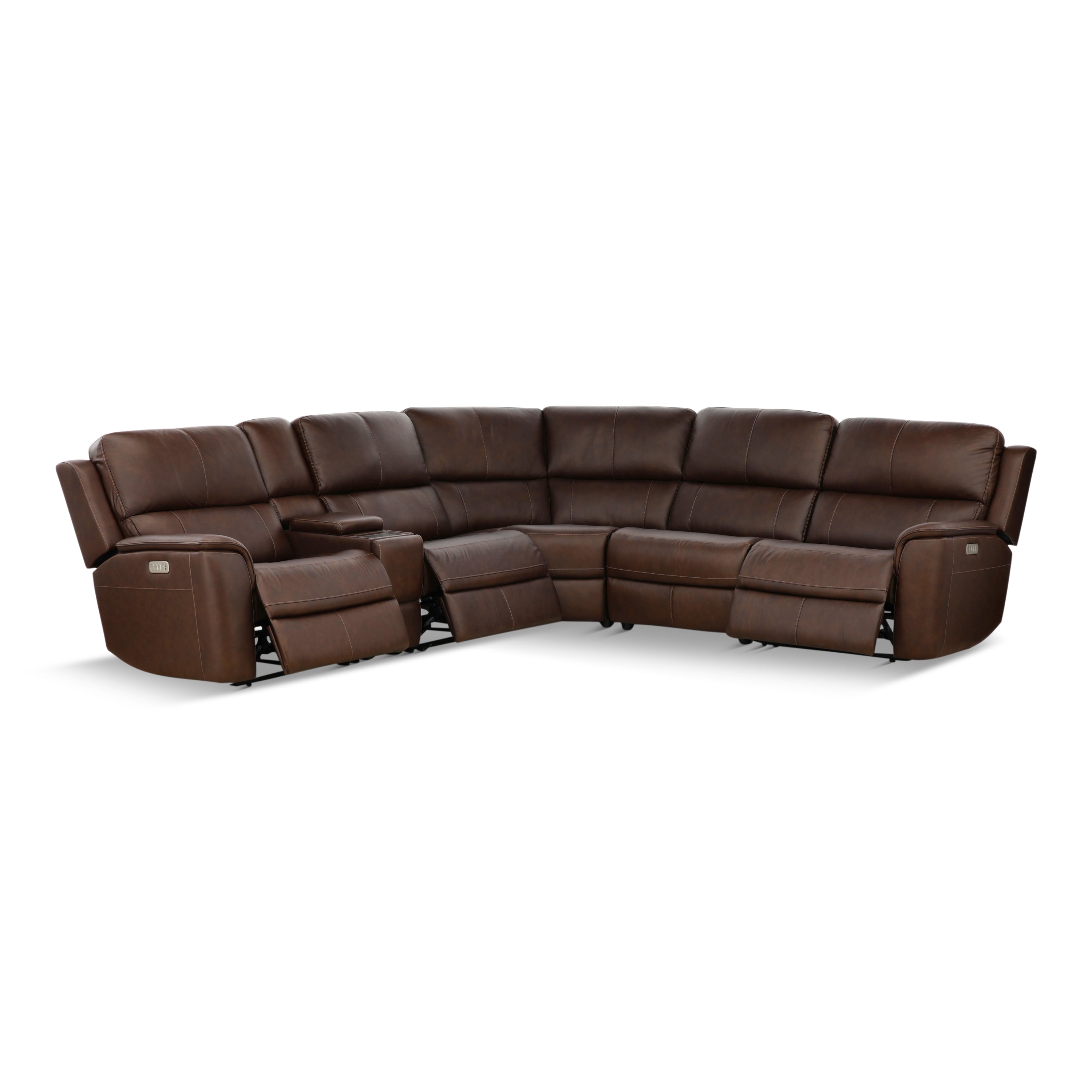 レオン Flexsteel Karson 6-Piece Power Reclining Leather Sectional – Levin