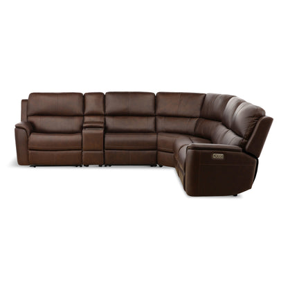 Flexsteel Karson 6-Piece Power Reclining Leather Sectional