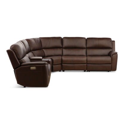 Flexsteel Karson 6-Piece Power Reclining Leather Sectional