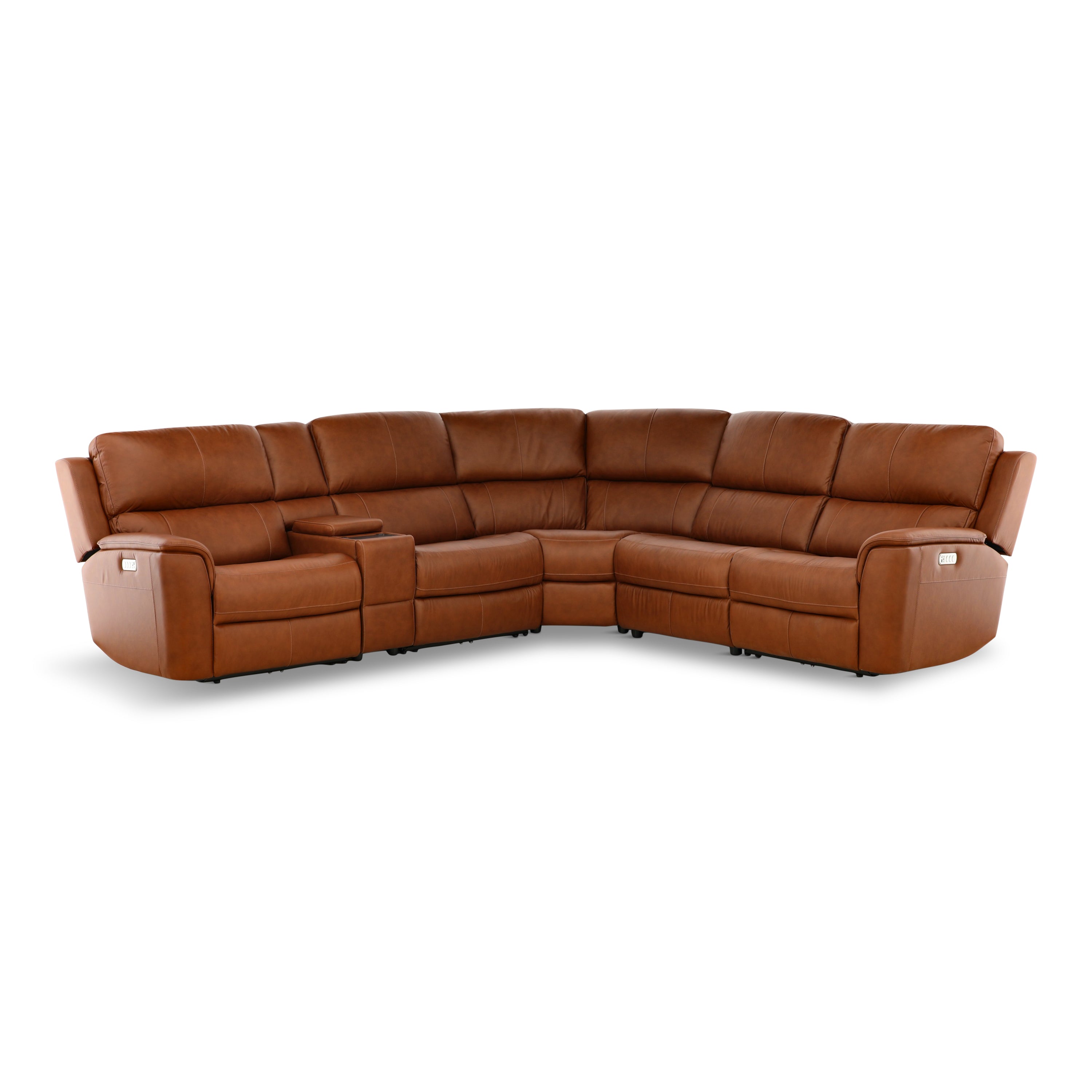 Flexsteel Karson 6Piece Power Reclining Leather Sectional Levin