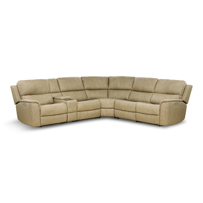 Flexsteel Karson 6-Piece Power Reclining Leather Sectional