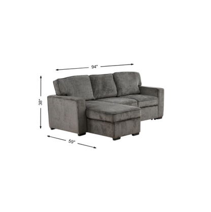 Amir 2-Piece Sectional with Sofa Bed