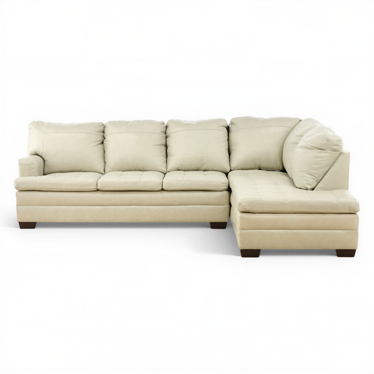 Callahan 2-Piece Leather Sectional Cream