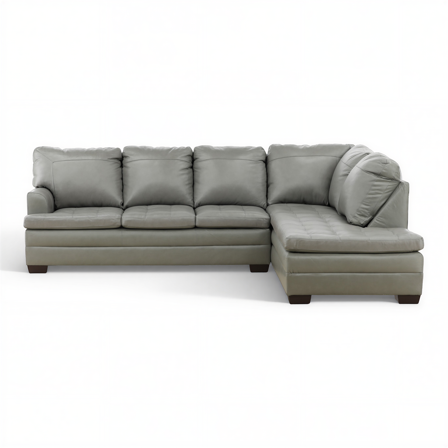 Callahan 2-Piece Leather Sectional Silver