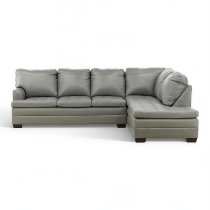 Callahan 2-Piece Leather Sectional Silver