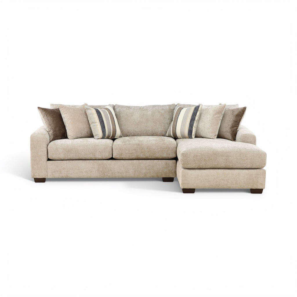 Jacqueline 2-Piece Sectional Chaise Right-Facing Pebble