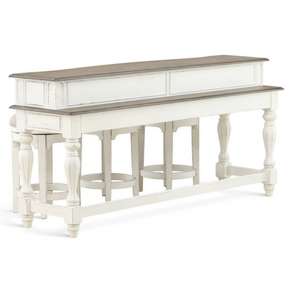 Della Console Bar Height Table and 3 Stools