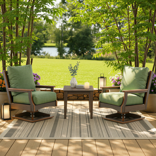 Michael Outdoor Patio High Back Swivel Chair