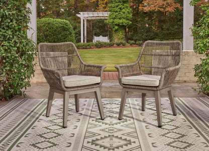 Ashley Beach Front Outdoor Patio Arm Chair with Cushion (Set of 2)