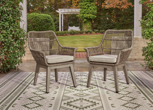Ashley Beach Front Outdoor Patio Arm Chair with Cushion (Set of 2) - alternate view