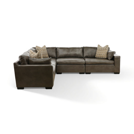 Amalfi 5-Piece Leather Modular Sectional