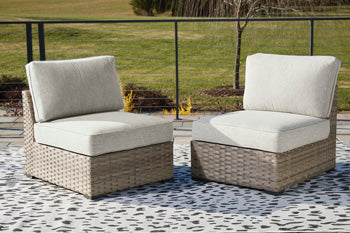 Calworth Outdoor Armless Chair (Set of 2)