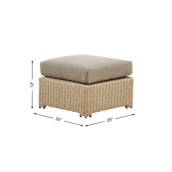 Sydney Outdoor Patio Ottoman w/cushion