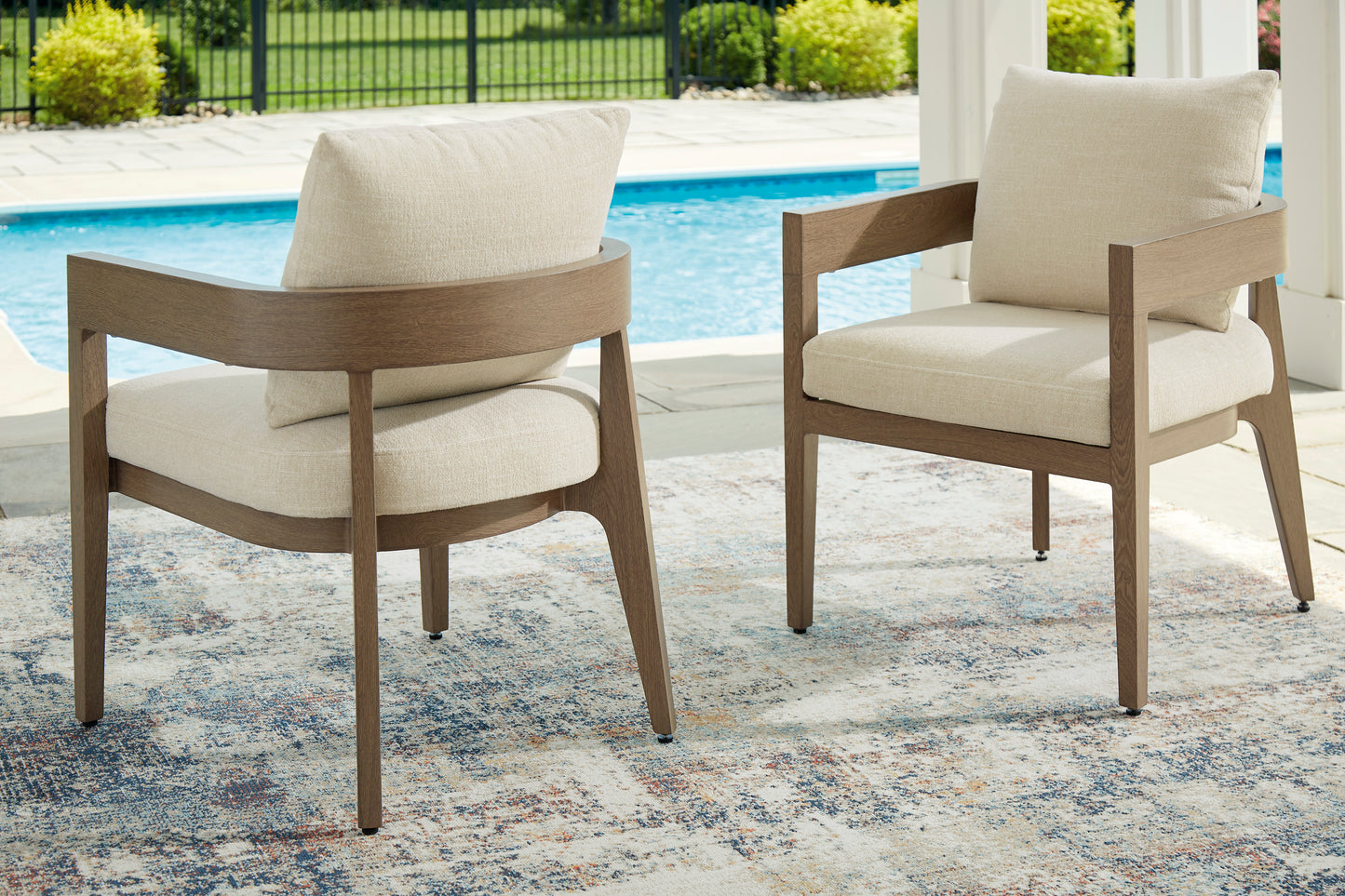 Ashley Serene Bay Outdoor Patio Dining Arm Chair (Set of 2)