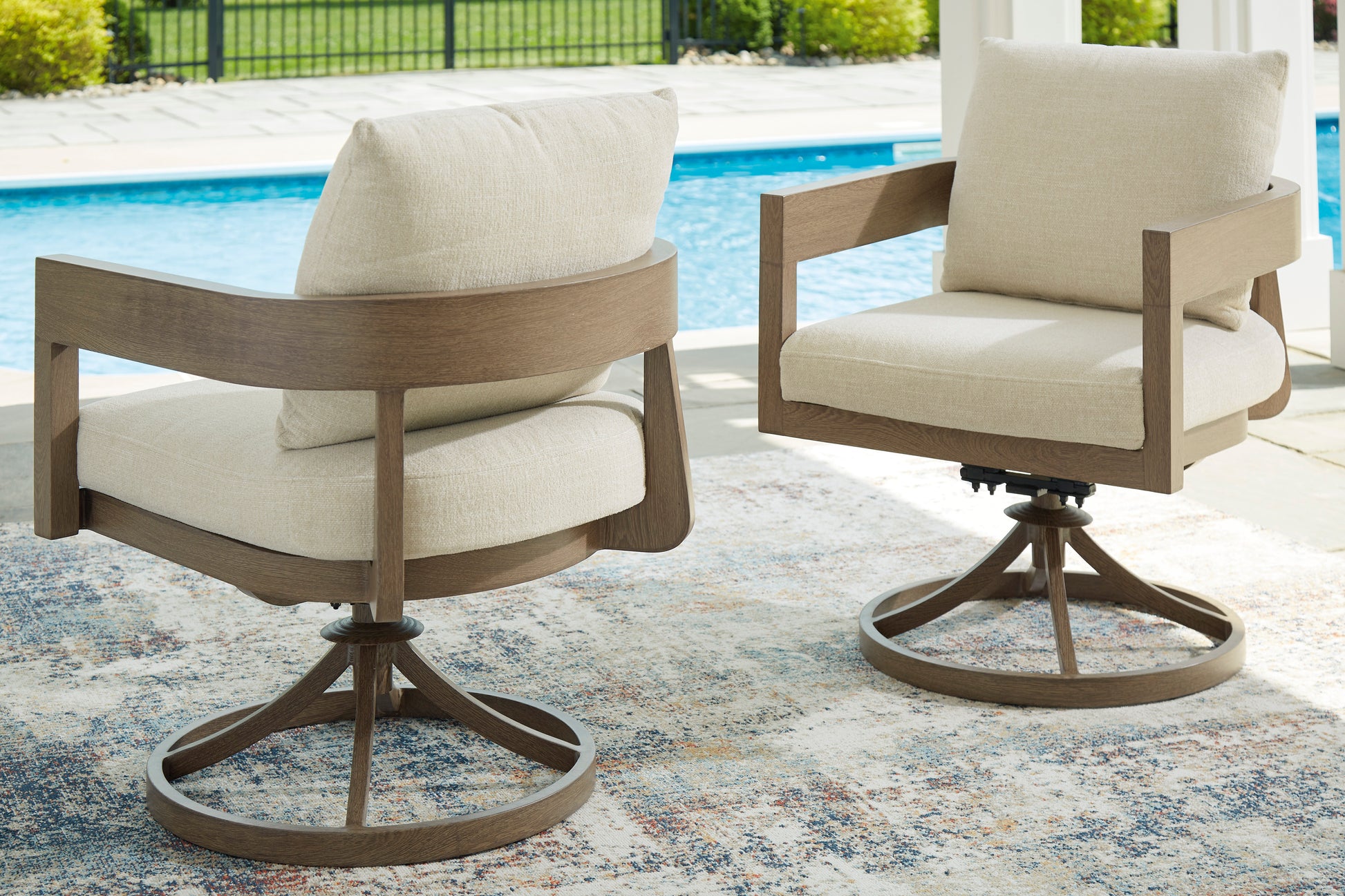 Ashley Serene Bay Outdoor Patio Swivel Dining Chair