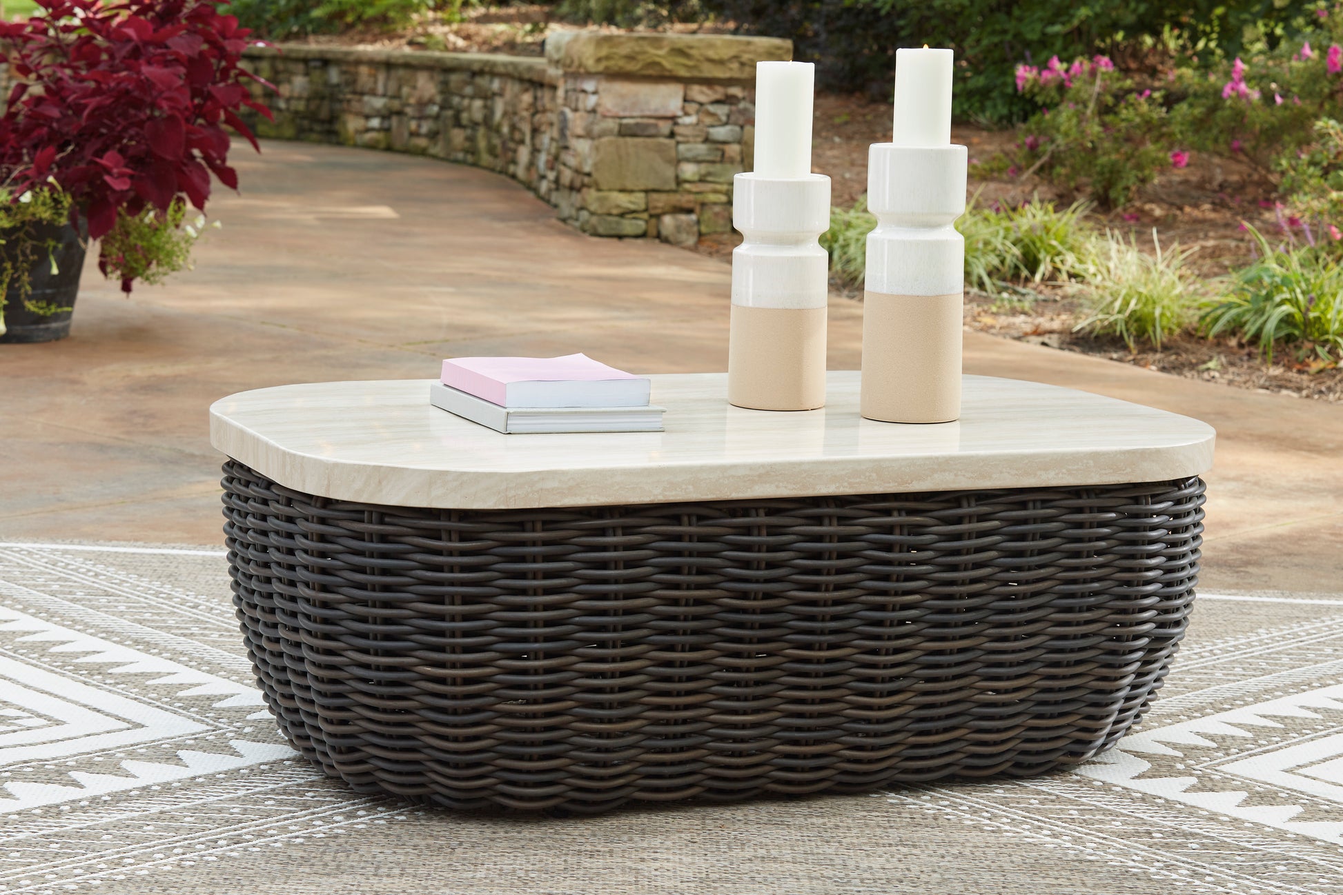 Ashley Kimora Outdoor Patio Rectangular Cocktail Table