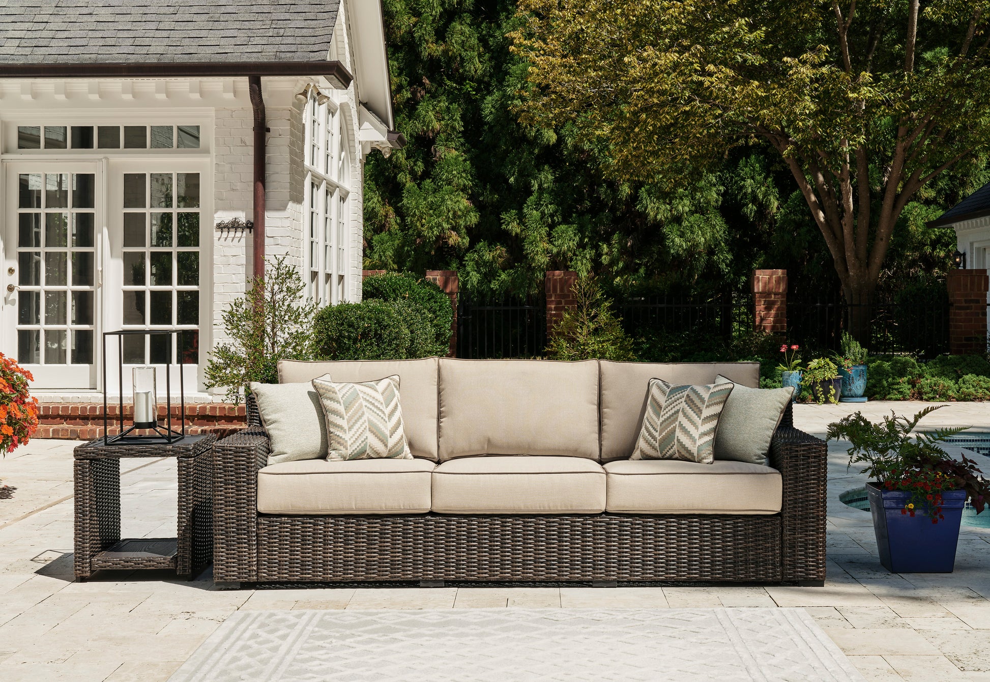 Ashley Coastline Outdoor Patio Sofa with Cushion