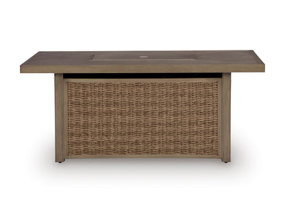 Revare Beach Rectangular Fire Pit Table