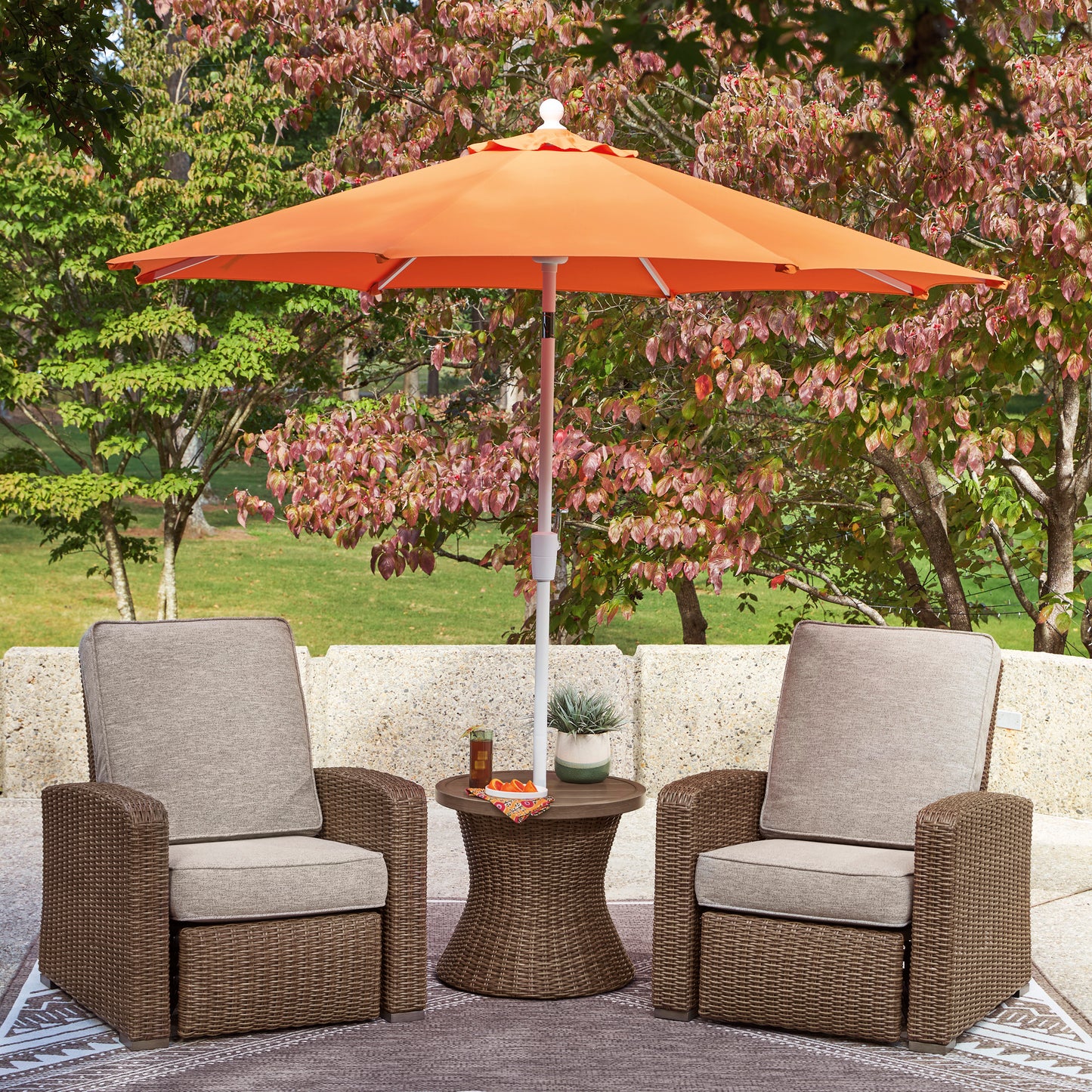 Ashley Revare Beach Outdoor Patio Round End Table